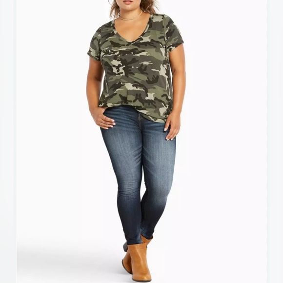 🆕Loralette Camouflage Short Sleeve Waffle Tee 4X🆕 - Picture 2 of 14